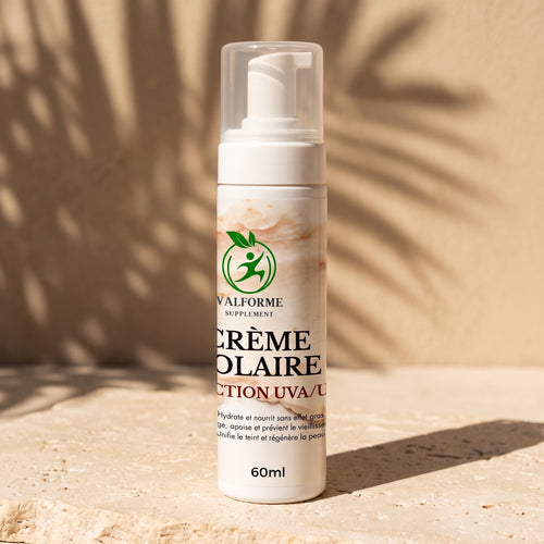 Crème Solaire Valforme, protection UVA UVB, 60 ml